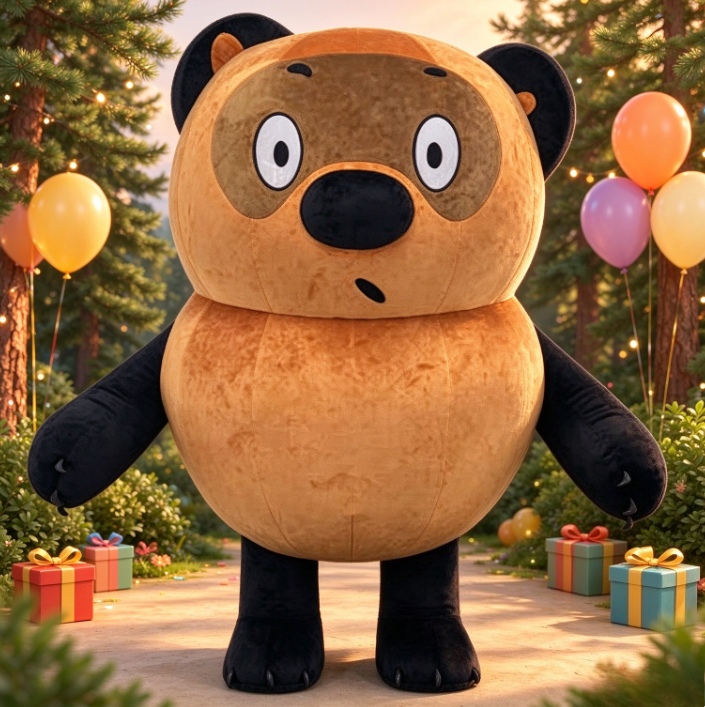 Suits - Kostum Maskot Beruang Cokelat Hitam yang