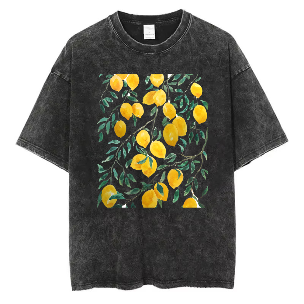 Acid Wash Vintage Graphic T Shirt - Kaos Katun Vintage Pria dengan Grafik