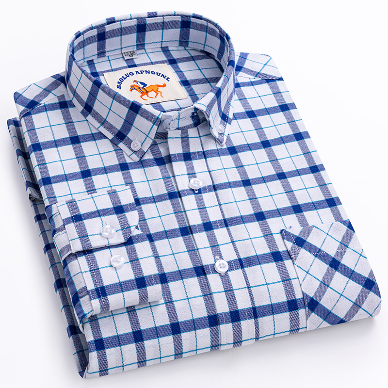 Oxford Cotton Casual Shirt Business - Kemeja baru ukuran besar 5XL lengan