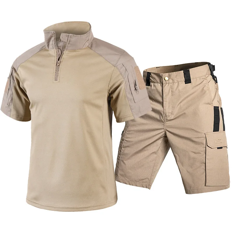 Tactical Military Shirt Cargo - Setelan Kaos Lengan Pendek Taktis Pria