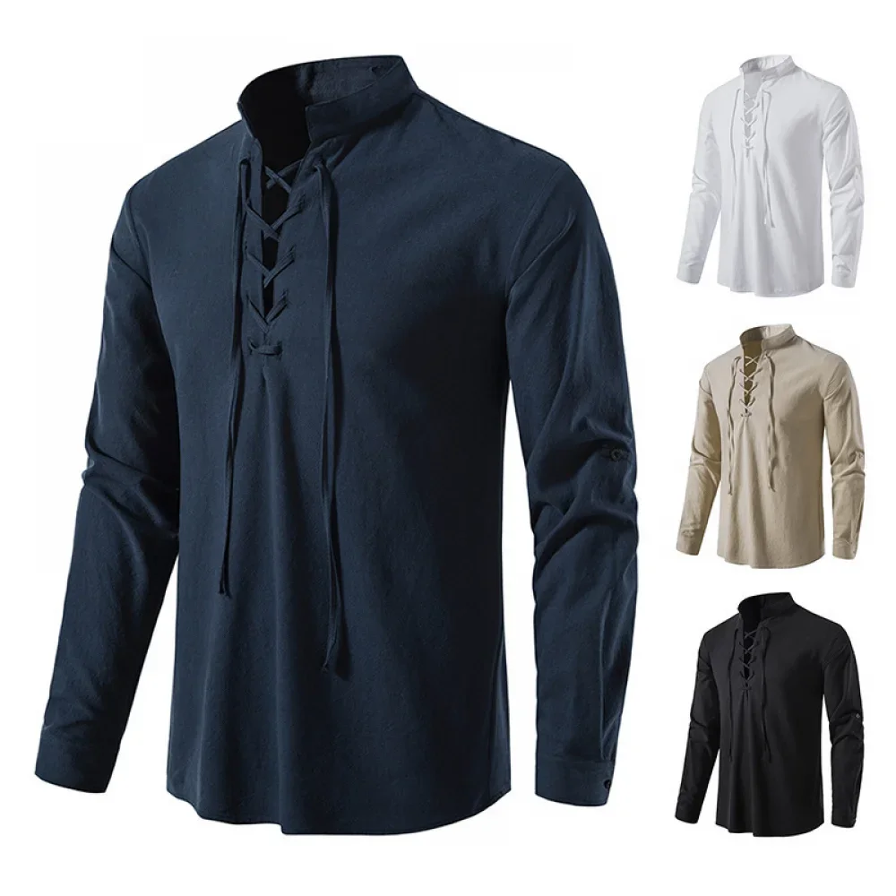 Cosplay antik kemeja bajak lau - Medieval Gothic Lace Up Pirate Shirt ulasan dan harga