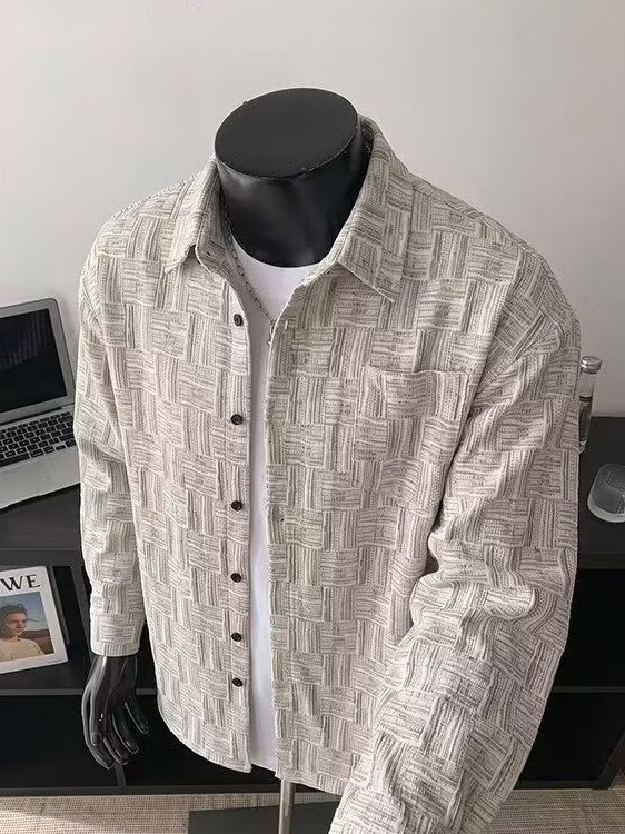 Kemeja kasual lengan panjang b - Corduroy Button Up Shirt Men ulasan dan harga