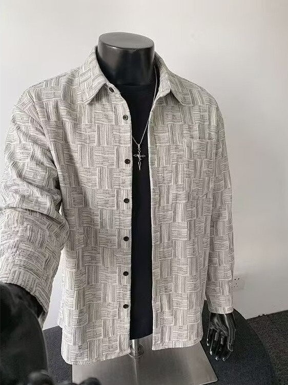 Kemeja kasual lengan panjang b - Corduroy Button Up Shirt Men ulasan dan harga