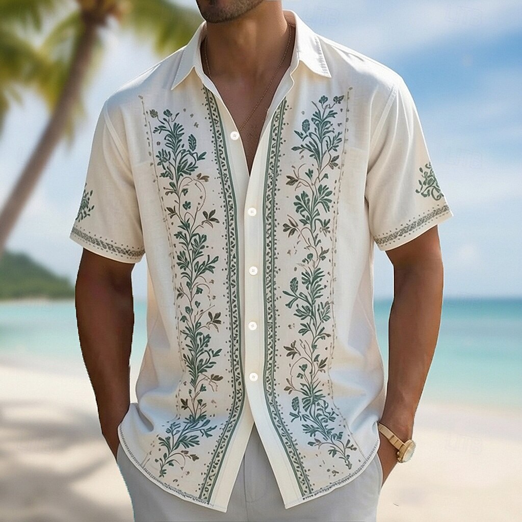 Kemeja Hawaii Pria Kerah Turnd - Vintage Hawaiian Floral Shirt ulasan dan harga